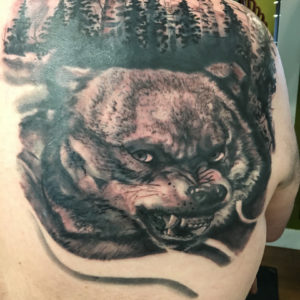 Bear Tattoo on Back
