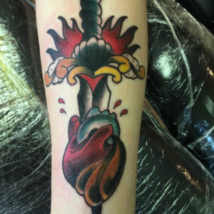 Heart Tattoo With Dagger